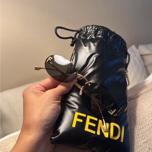 Fendi Gold-Accented Black Sunglasses